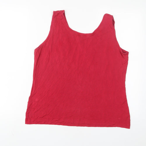 Patra Womens Pink Silk Basic Tank Size M Scoop Neck
