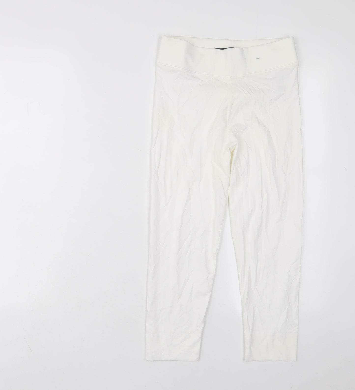 Marks and Spencer Womens White Cotton Capri Leggings Size 6 L20 in
