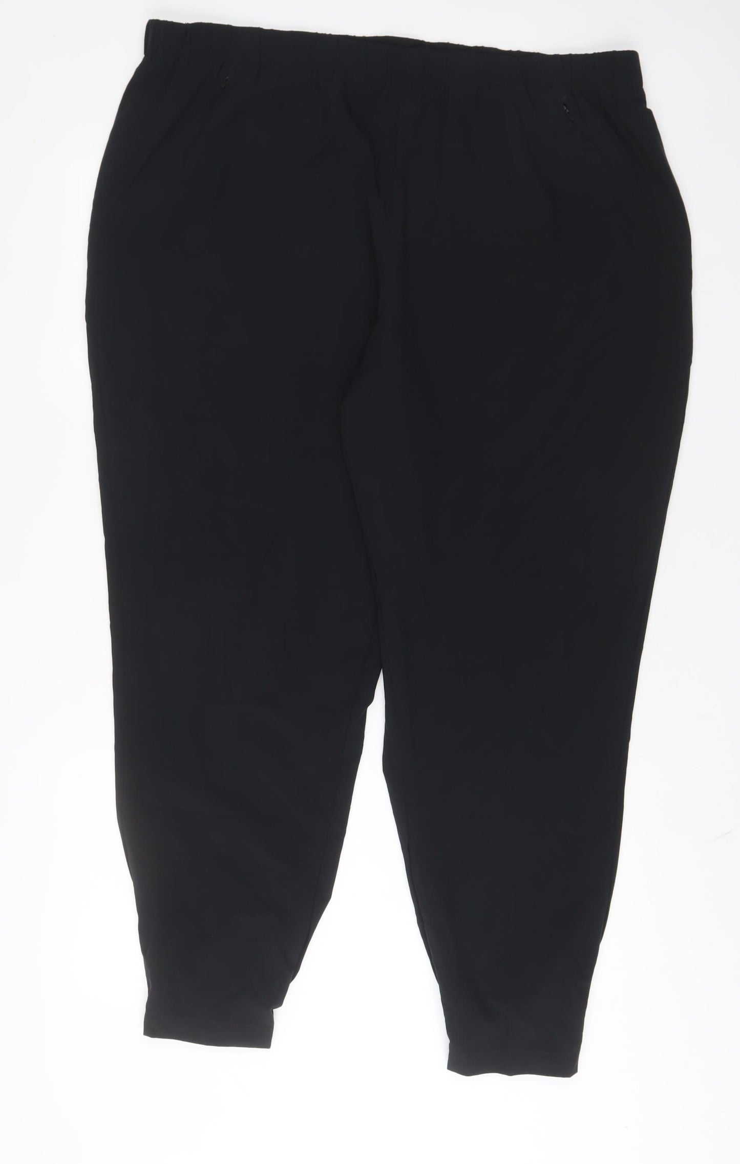 GOODMOVE Womens Black Polyester Jogger Trousers Size 22 L29 in Regular