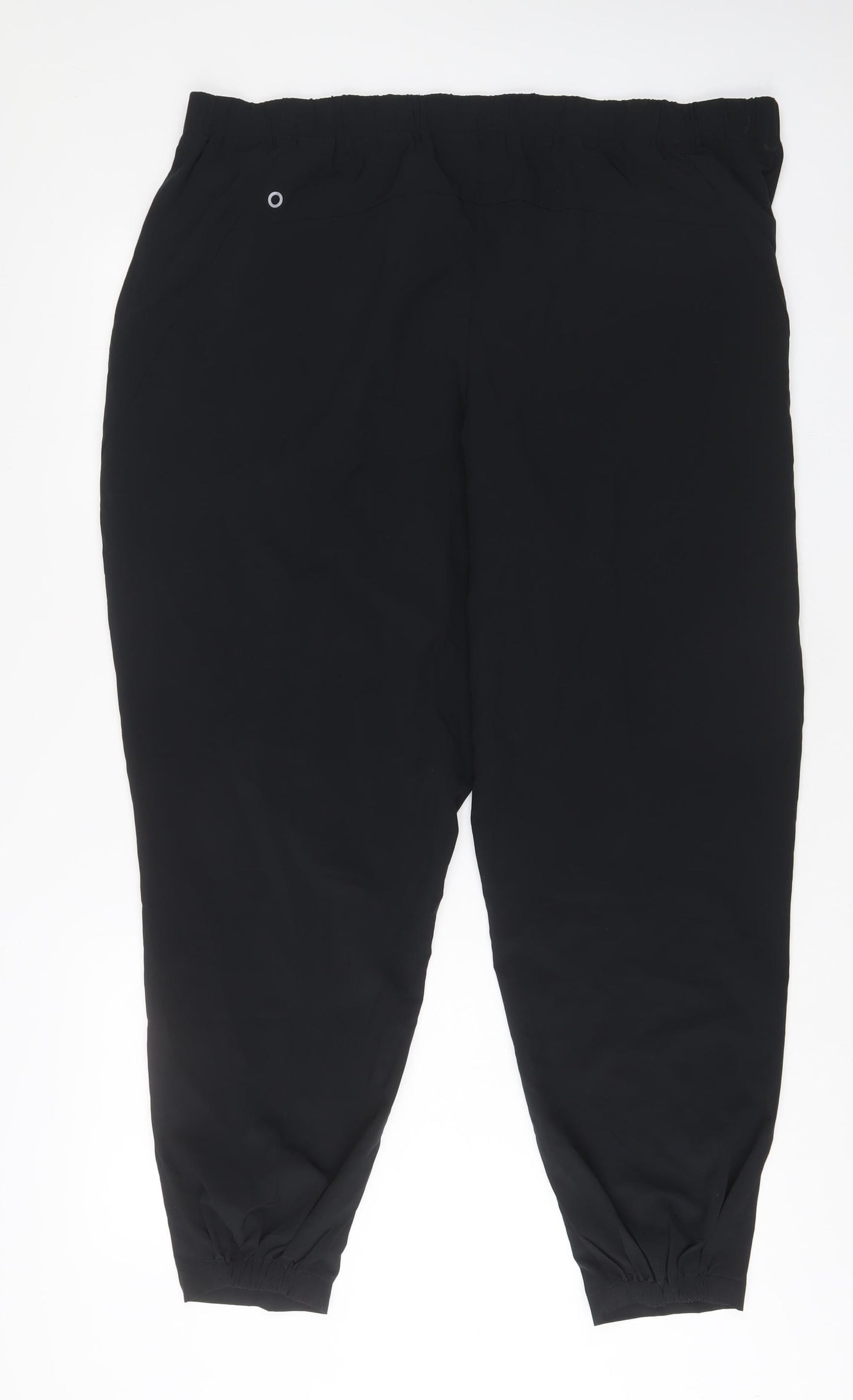 GOODMOVE Womens Black Polyester Jogger Trousers Size 22 L29 in Regular