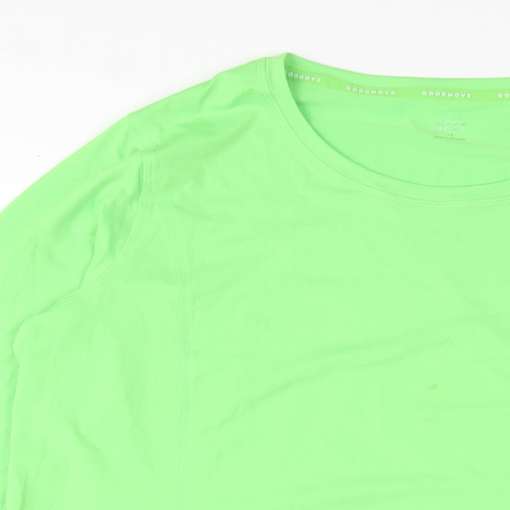 GOODMOVE Womens Green Polyester Basic Casual Size 18 Crew Neck Pullover