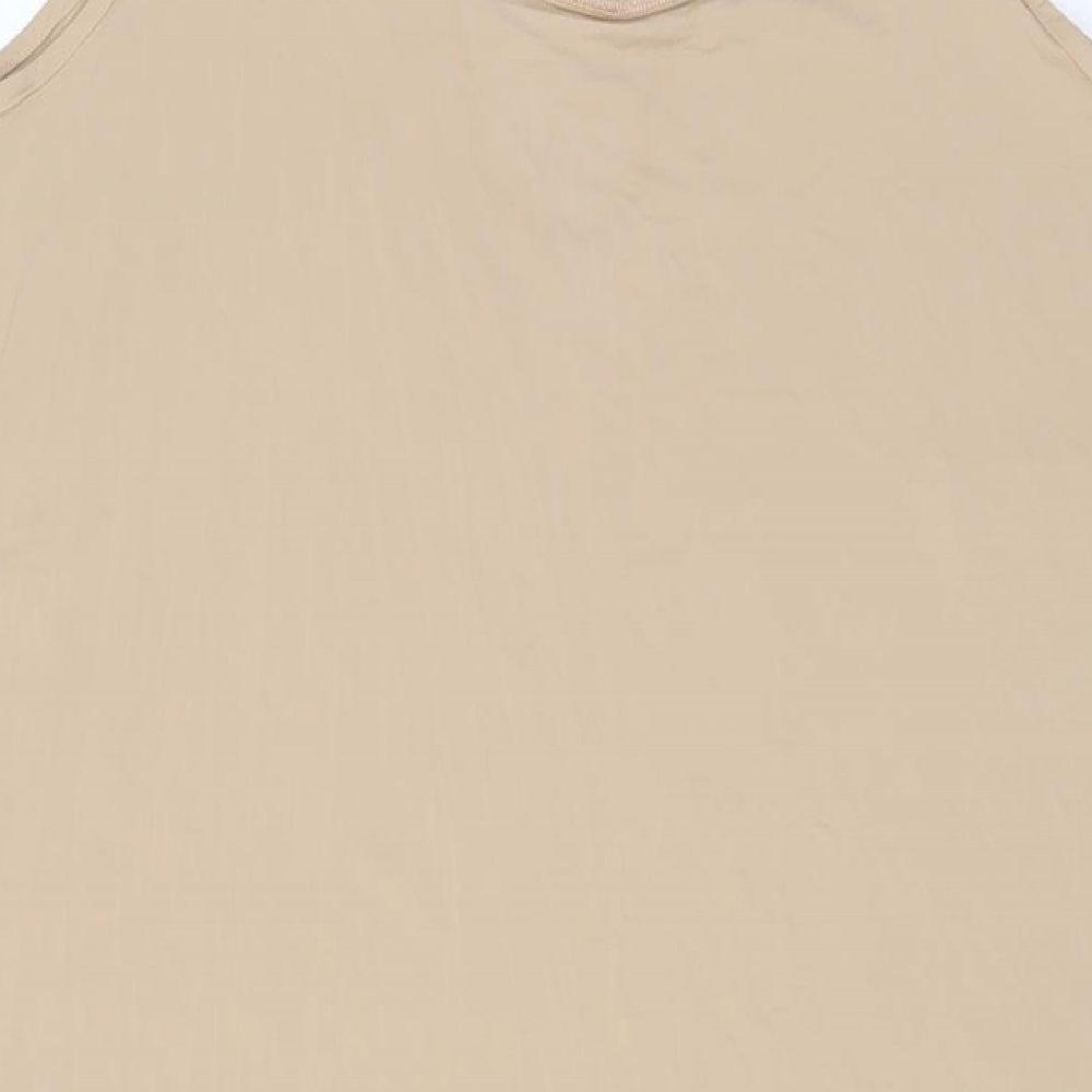 Marks and Spencer Womens Beige Solid Polyester Top Dress Size 18 - Lace Trim