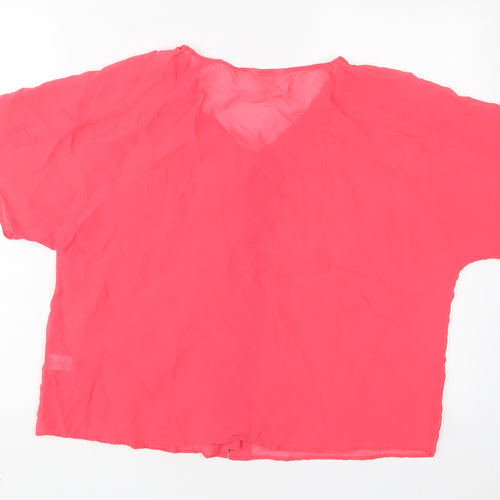 Monsoon Womens Pink Silk Basic T-Shirt Size 10 Scoop Neck