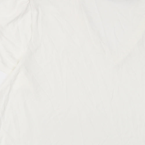 Marks and Spencer Womens White Polyester Basic T-Shirt Size 18 V-Neck