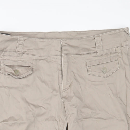 Mexx Womens Beige Cotton Bermuda Shorts Size 32 in L13 in Regular Zip