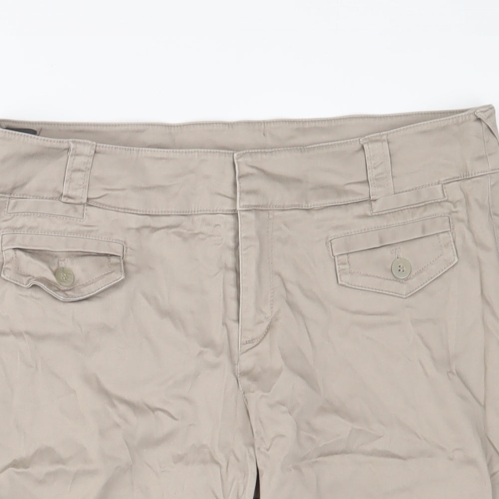 Mexx Womens Beige Cotton Bermuda Shorts Size 32 in L13 in Regular Zip