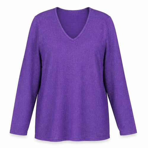 Michele Hope Womens Purple V-Neck Viscose Pullover Jumper Size 14 - 14/16