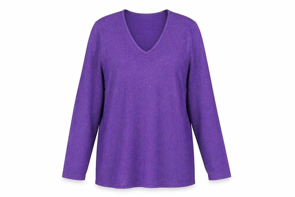 Michele Hope Womens Purple V-Neck Viscose Pullover Jumper Size 14 - 14/16