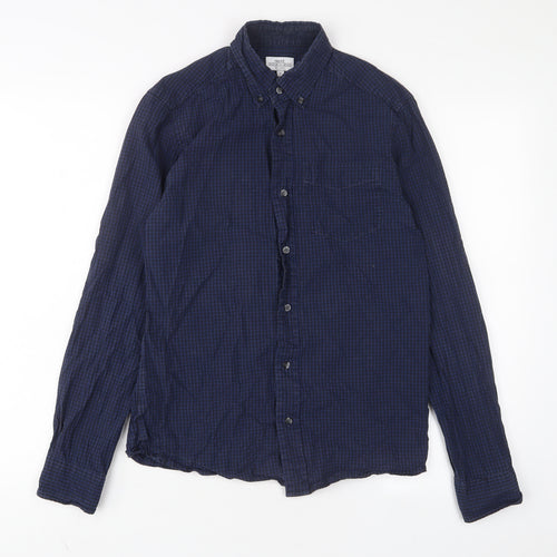 NEXT Mens Blue Cotton Button-Up Size S Collared Button
