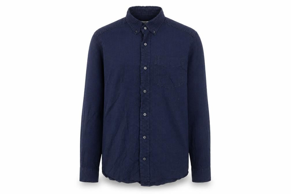 Next Mens Blue Cotton Button-Up Size S Collared Button