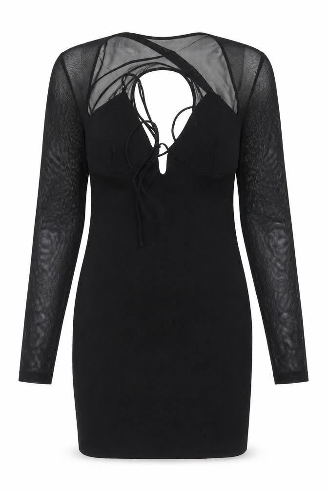 Front view of Bershka women’s black polyester a-line, size S, crew neck pullover