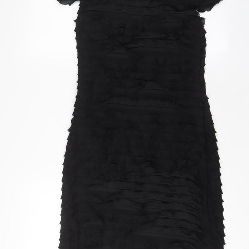 JS Boutique Womens Black Polyester A-Line Size 8 Square Neck Zip