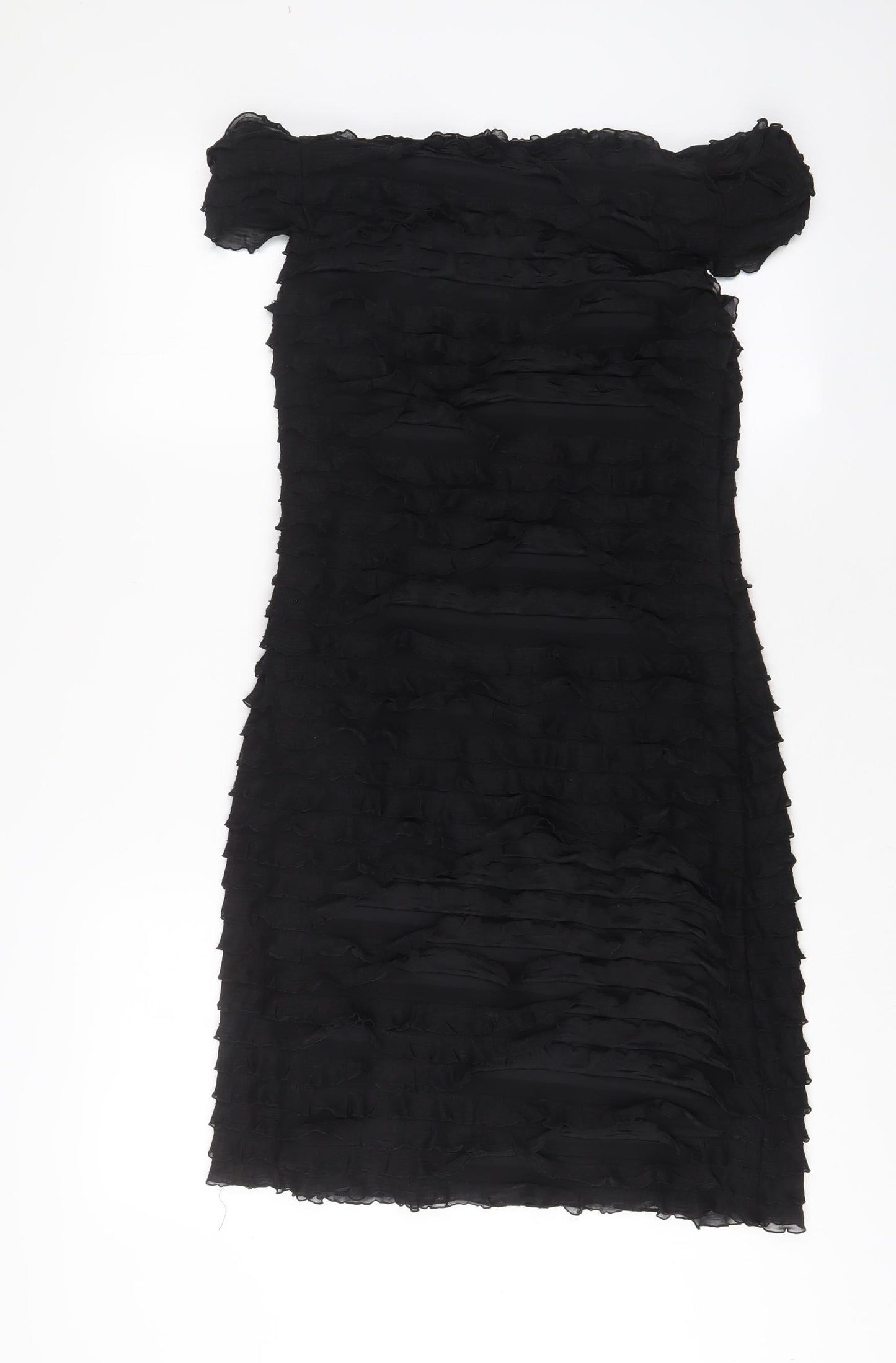 JS Boutique Womens Black Polyester A-Line Size 8 Square Neck Zip