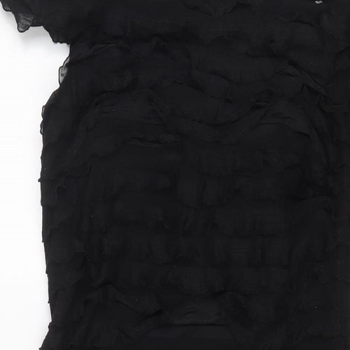 JS Boutique Womens Black Polyester A-Line Size 8 Square Neck Zip