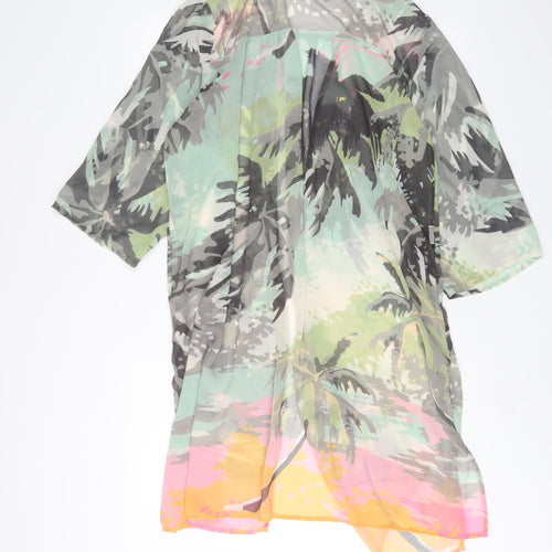 NEXT Womens Multicoloured Floral Polyester Kimono Blouse Size 18 V-Neck - Open