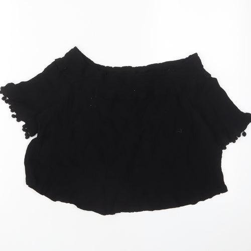 Topshop Womens Black Viscose Basic T-Shirt Size 12 Square Neck