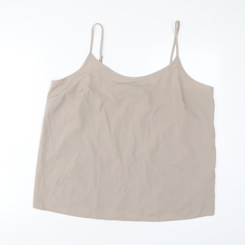 Marks and Spencer Womens Brown Polyester Camisole Tank Size 18 Scoop Neck