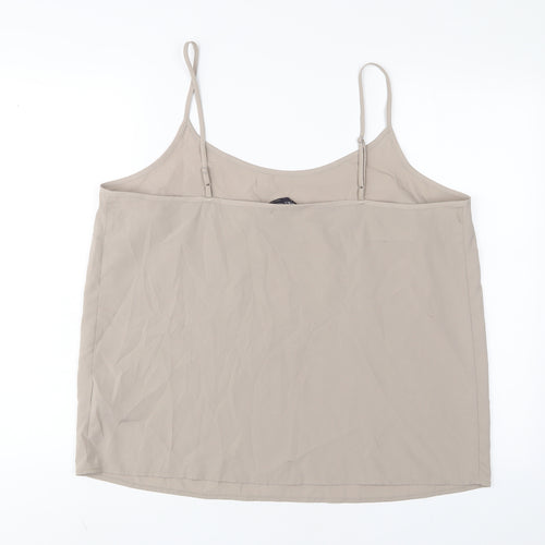 Marks and Spencer Womens Brown Polyester Camisole Tank Size 18 Scoop Neck