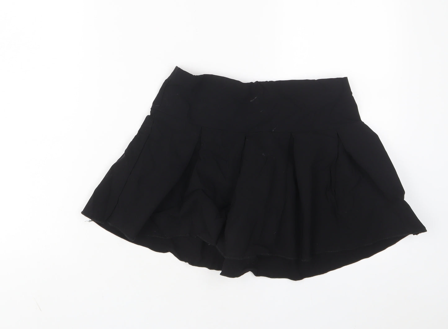 PRETTYLITTLETHING Womens Black Viscose A-Line Skirt Size 10 Zip - Bows