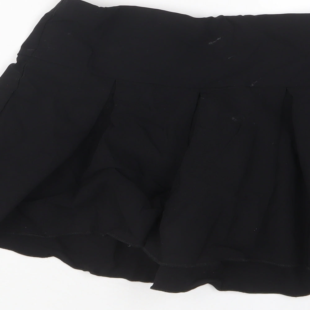 PRETTYLITTLETHING Womens Black Viscose A-Line Skirt Size 10 Zip - Bows