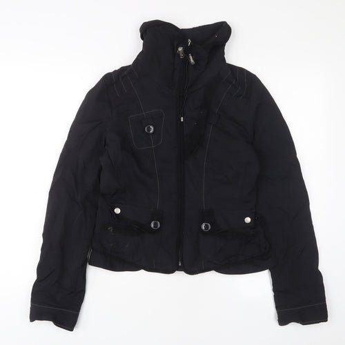 Warehouse Womens Black Jacket Size 12 Zip