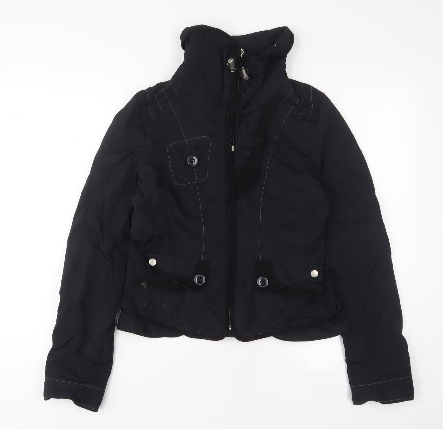 Warehouse Womens Black Jacket Size 12 Zip