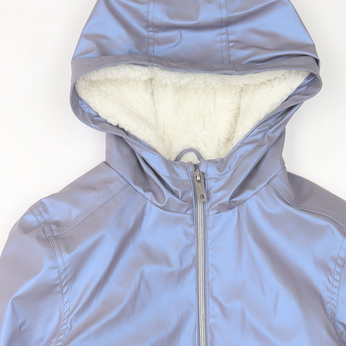 Marks and Spencer Girls Purple Basic Coat Coat Size 12-13 Years Zip
