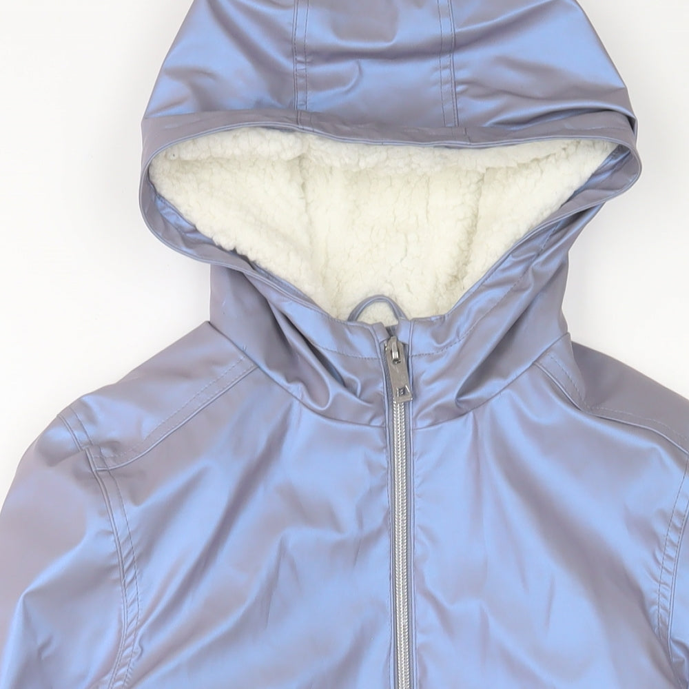 Marks and Spencer Girls Purple Basic Coat Coat Size 12-13 Years Zip