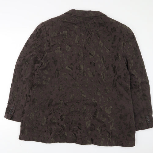 Marks and Spencer Womens Brown Fair Isle Jacket Blazer Size 20 Button