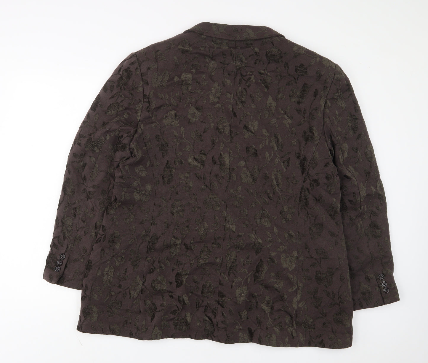 Marks and Spencer Womens Brown Fair Isle Jacket Blazer Size 20 Button