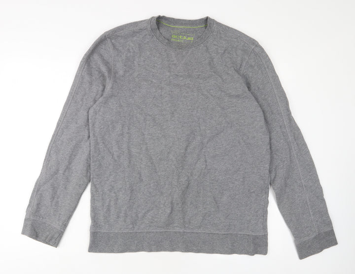 Marks and Spencer Mens Grey Cotton Pullover Sweatshirt Size M