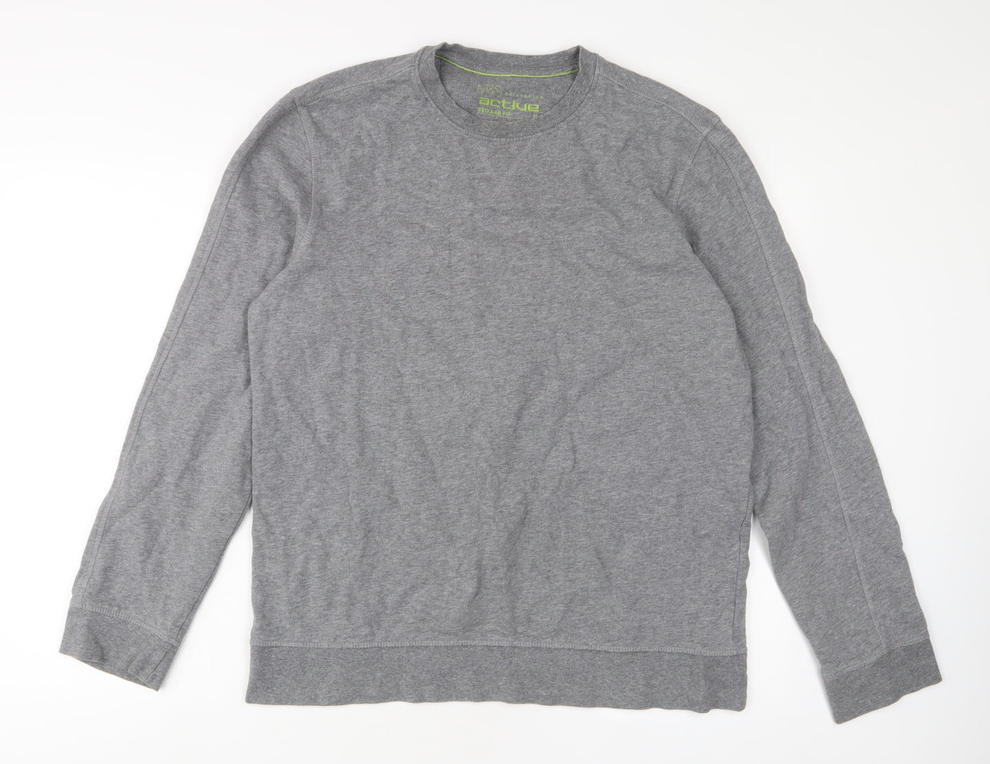 Marks and Spencer Mens Grey Cotton Pullover Sweatshirt Size M