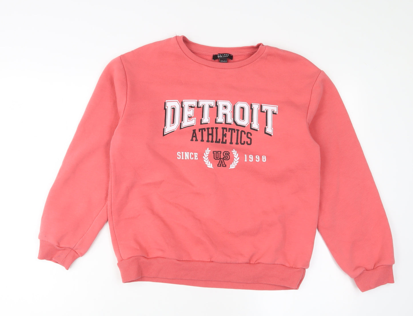 New Look Girls Pink Cotton Pullover Sweatshirt Size 12-13 Years Pullover