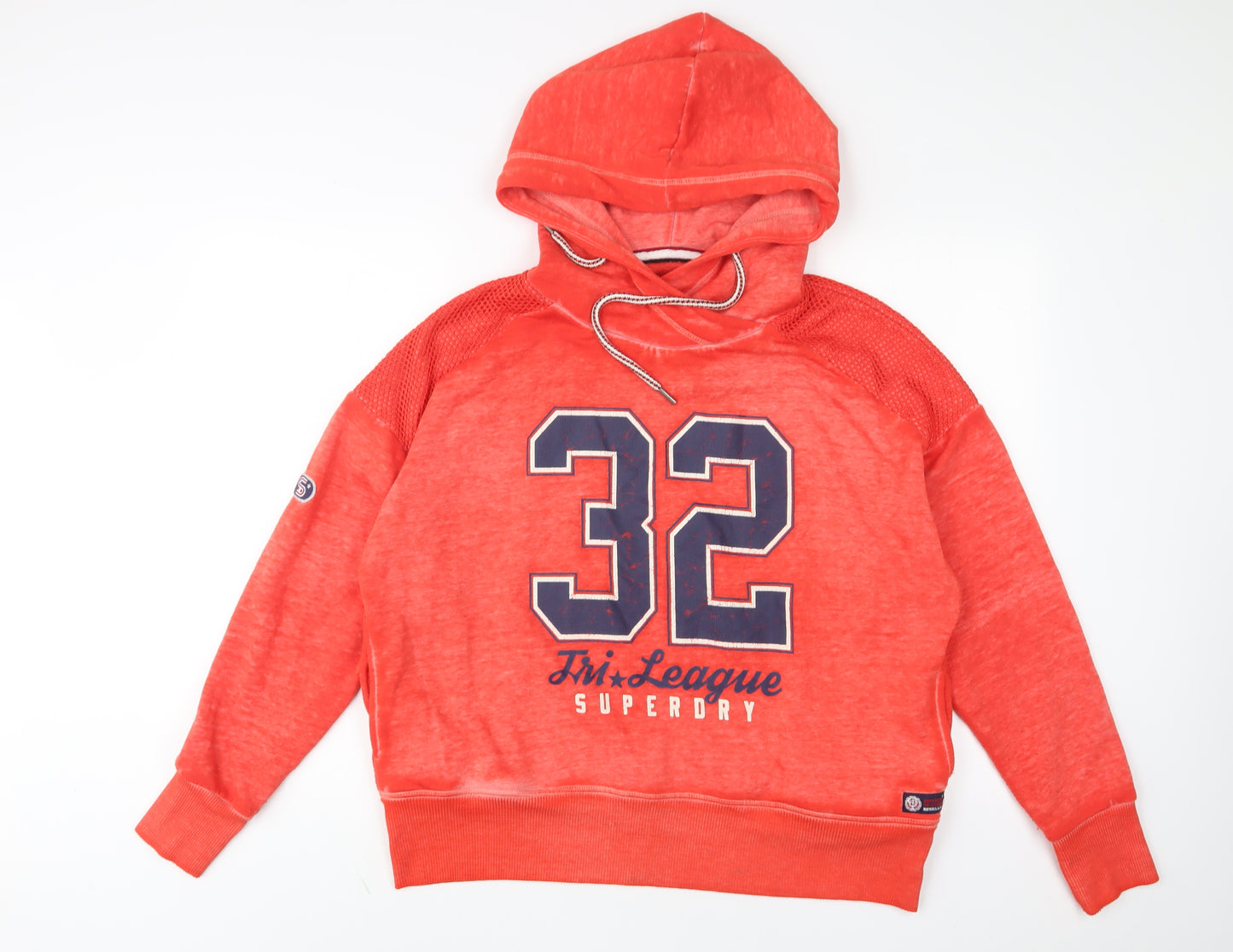 Superdry Womens Red Cotton Pullover Hoodie Size XL Pullover
