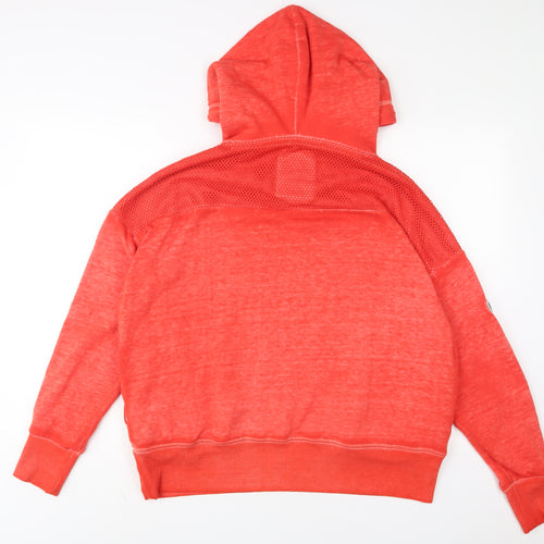 Superdry Womens Red Cotton Pullover Hoodie Size XL Pullover