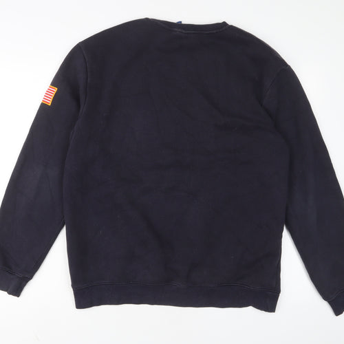NASA Mens Blue Cotton Pullover Sweatshirt Size L