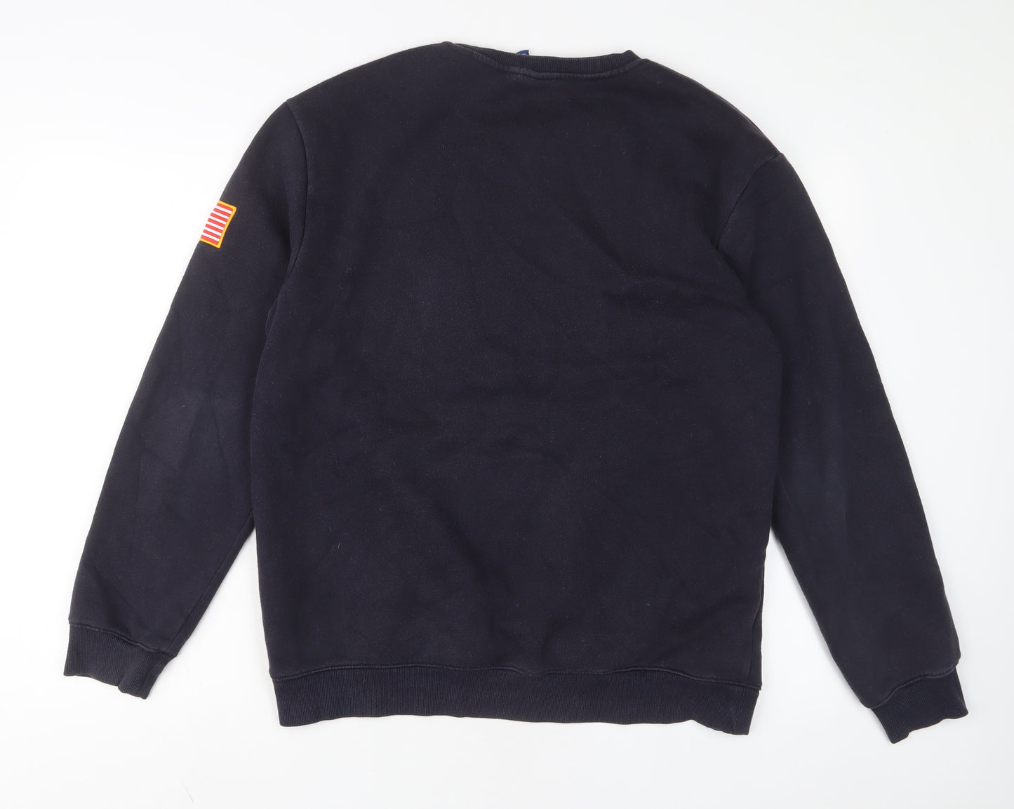 NASA Mens Blue Cotton Pullover Sweatshirt Size L