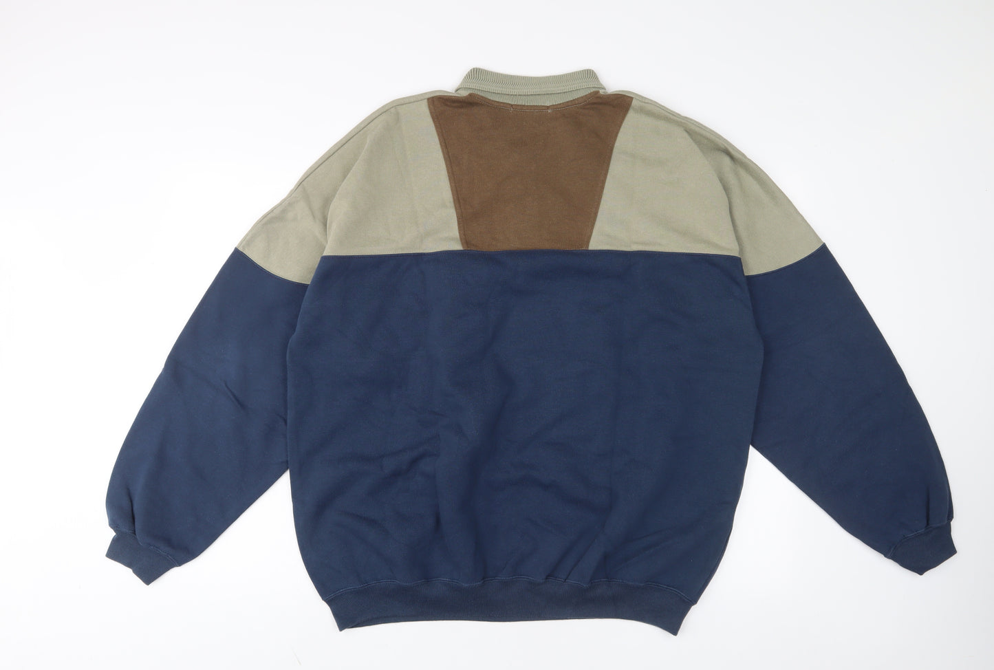 Marks and Spencer Mens Multicoloured Striped Cotton Polo Size XL Collared Button