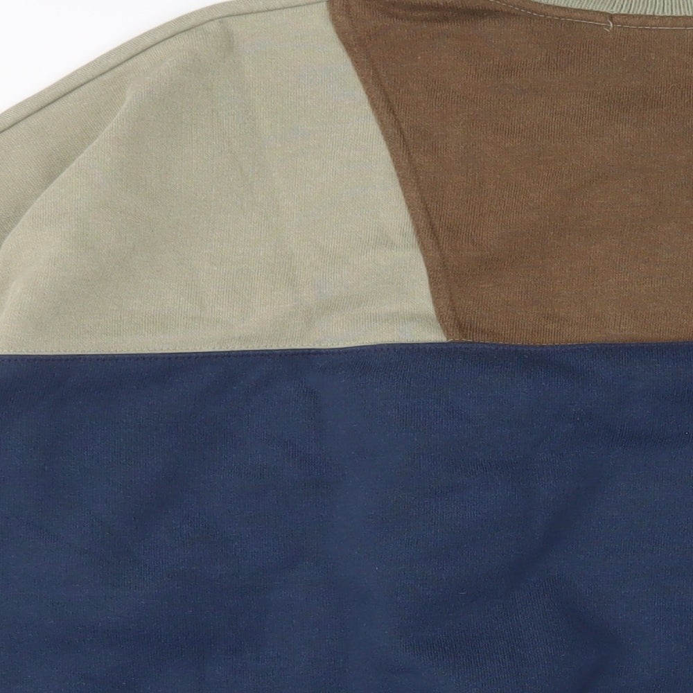 Marks and Spencer Mens Multicoloured Striped Cotton Polo Size XL Collared Button