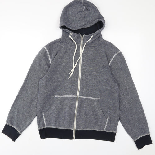 H&M Womens Blue Cotton Full Zip Hoodie Size M Zip