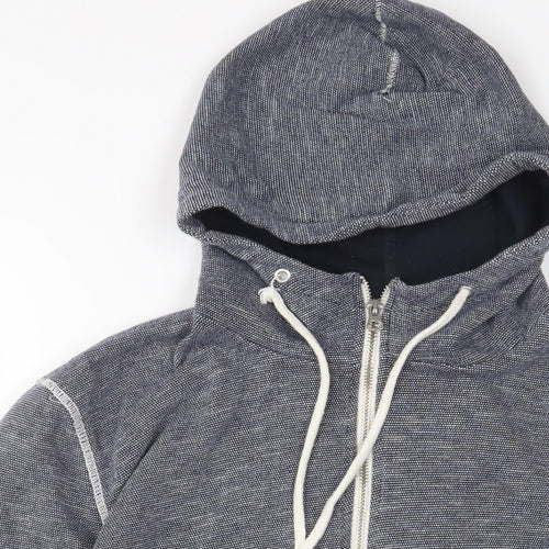 H&M Womens Blue Cotton Full Zip Hoodie Size M Zip