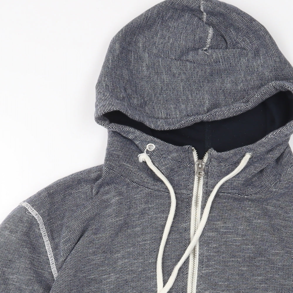 H&M Womens Blue Cotton Full Zip Hoodie Size M Zip