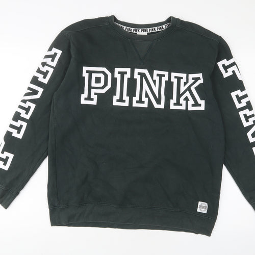 PINK Mens Green Cotton Pullover Sweatshirt Size M