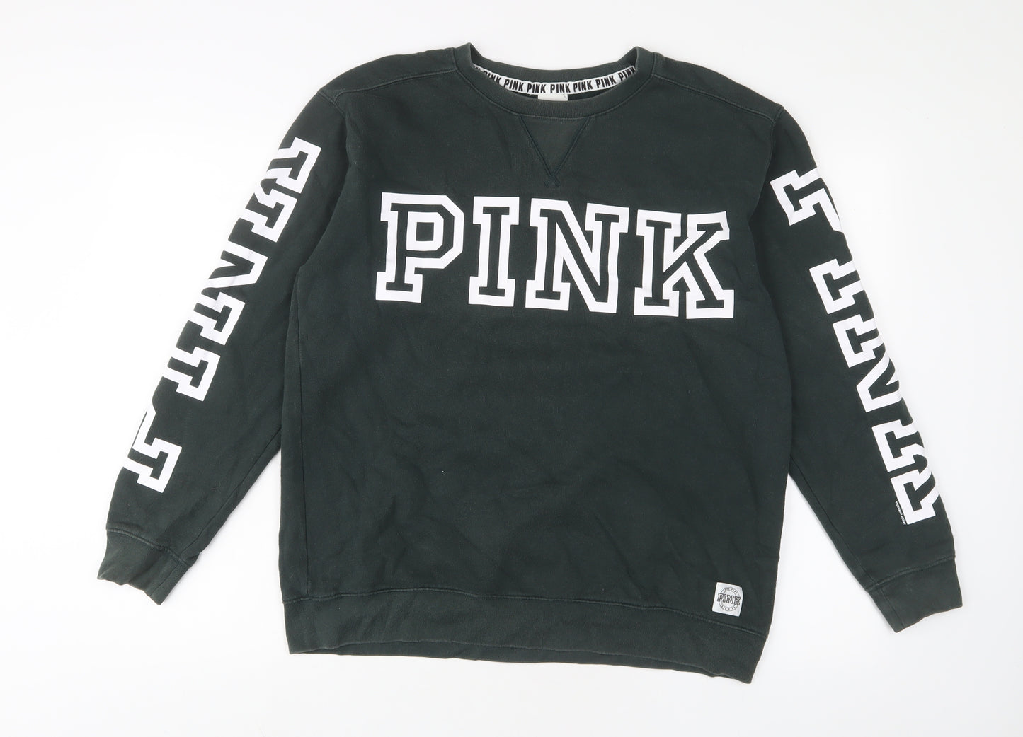 PINK Mens Green Cotton Pullover Sweatshirt Size M