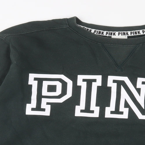 PINK Mens Green Cotton Pullover Sweatshirt Size M