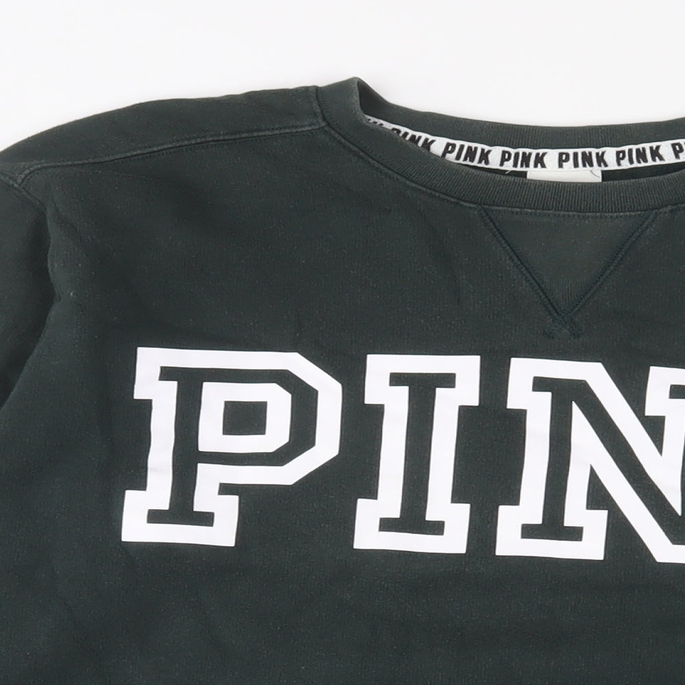 PINK Mens Green Cotton Pullover Sweatshirt Size M