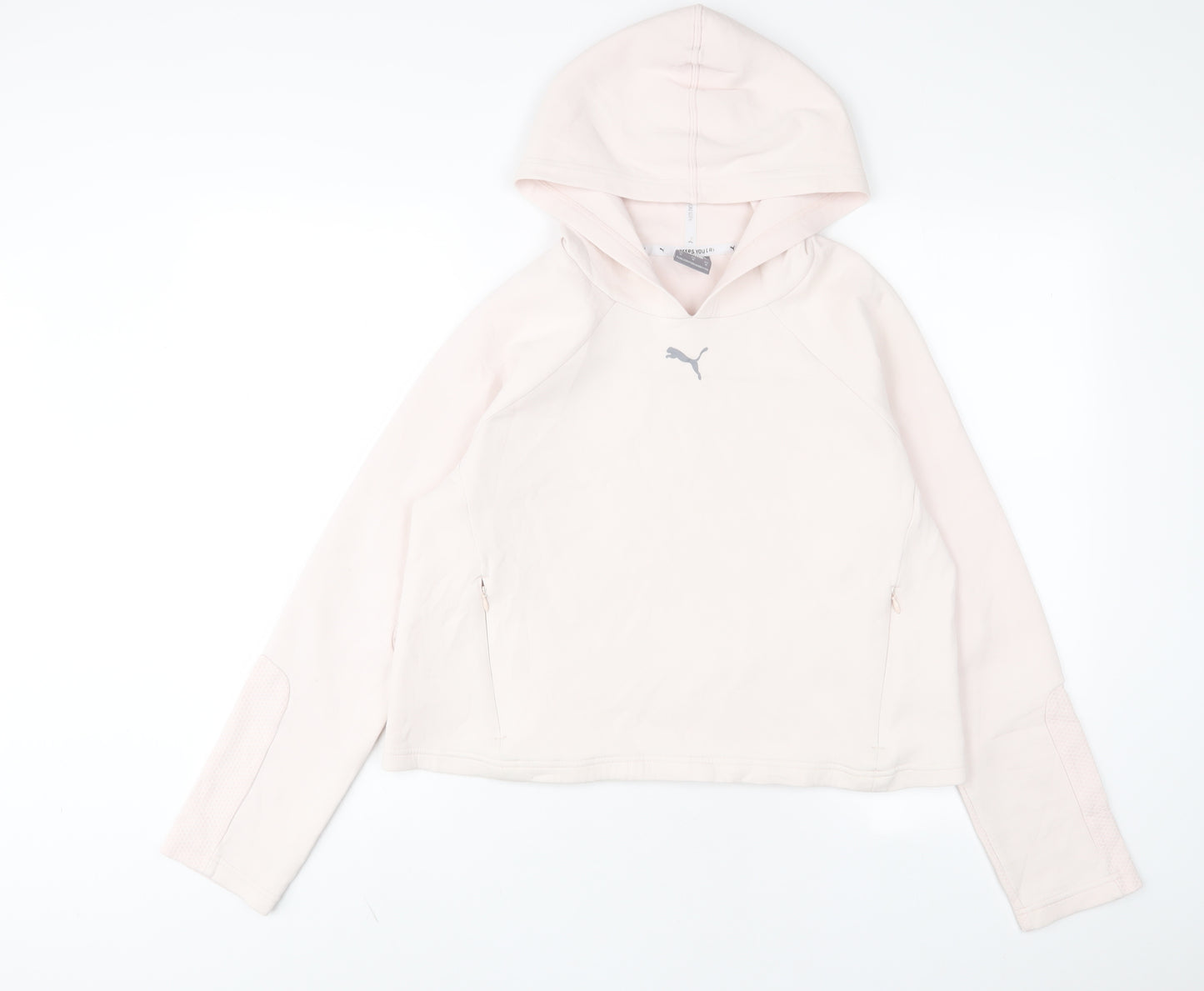 PUMA Womens Pink Polyester Pullover Hoodie Size M Pullover - Logo