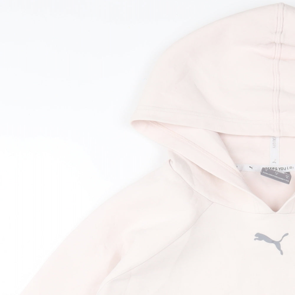 PUMA Womens Pink Polyester Pullover Hoodie Size M Pullover - Logo
