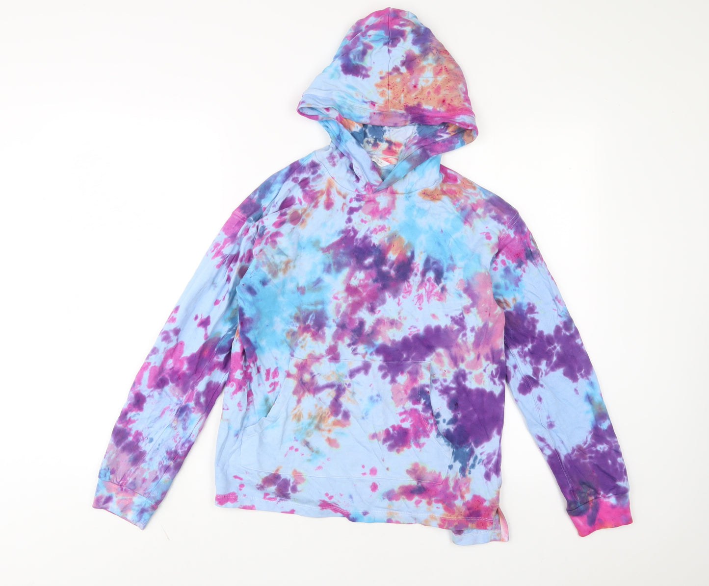 Primark Girls Multicoloured Geometric Cotton Pullover Hoodie Size 13-14 Years Pullover