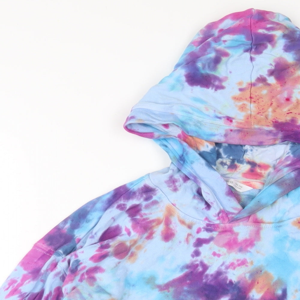 Primark Girls Multicoloured Geometric Cotton Pullover Hoodie Size 13-14 Years Pullover